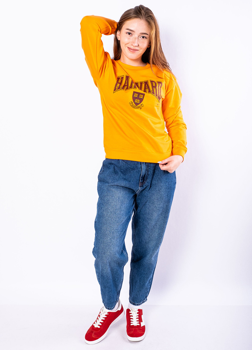 Помаранчевий світшот Time of Style напис без декору (279005320)