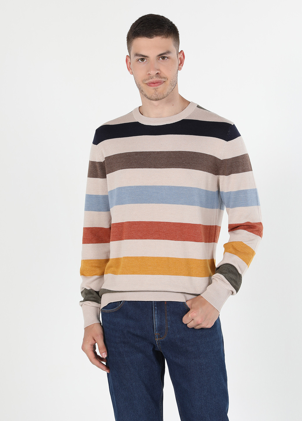 Комбинированный демисезонный свитер джемпер Colin's