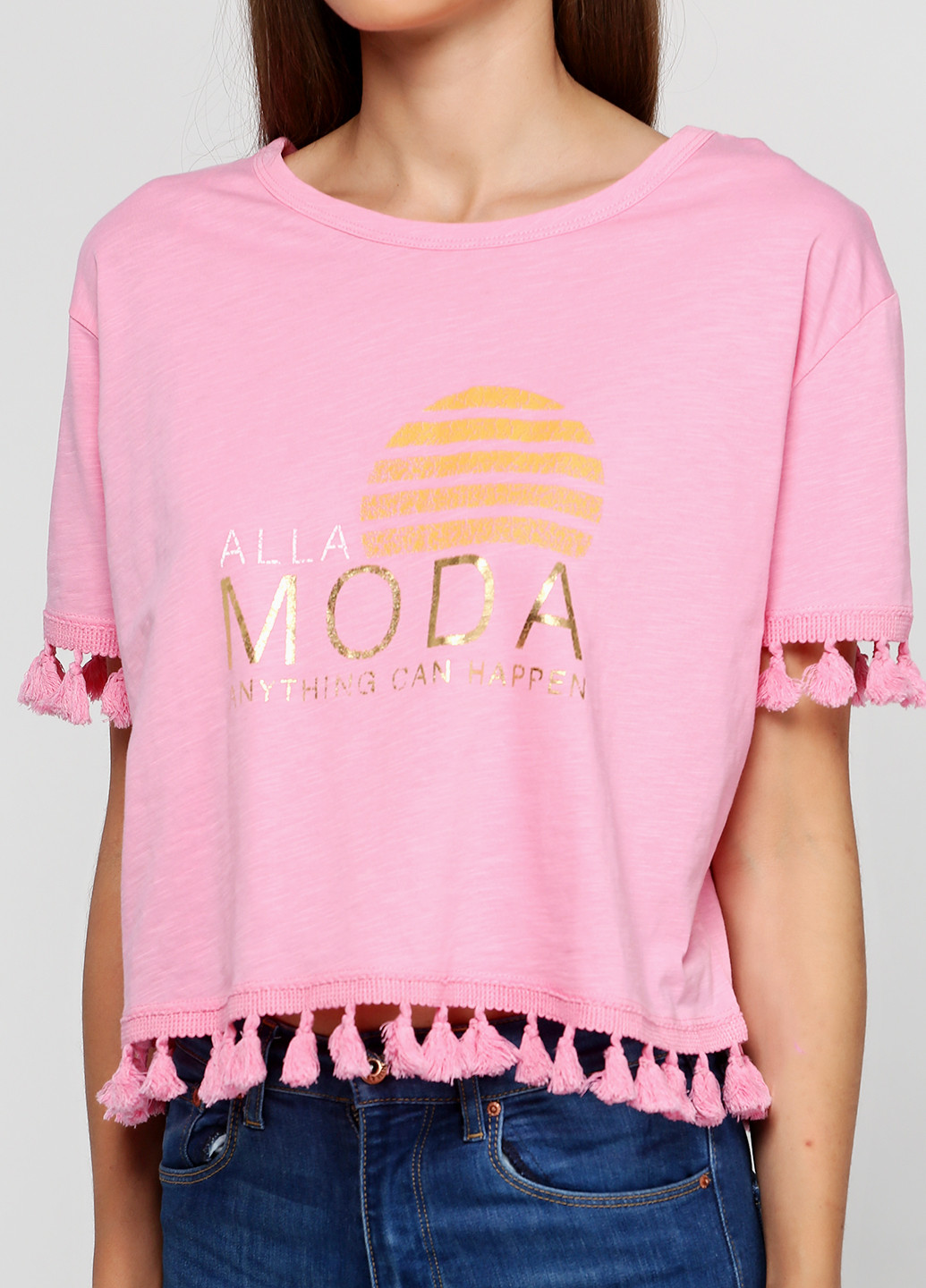 Розовая летняя футболка River Island