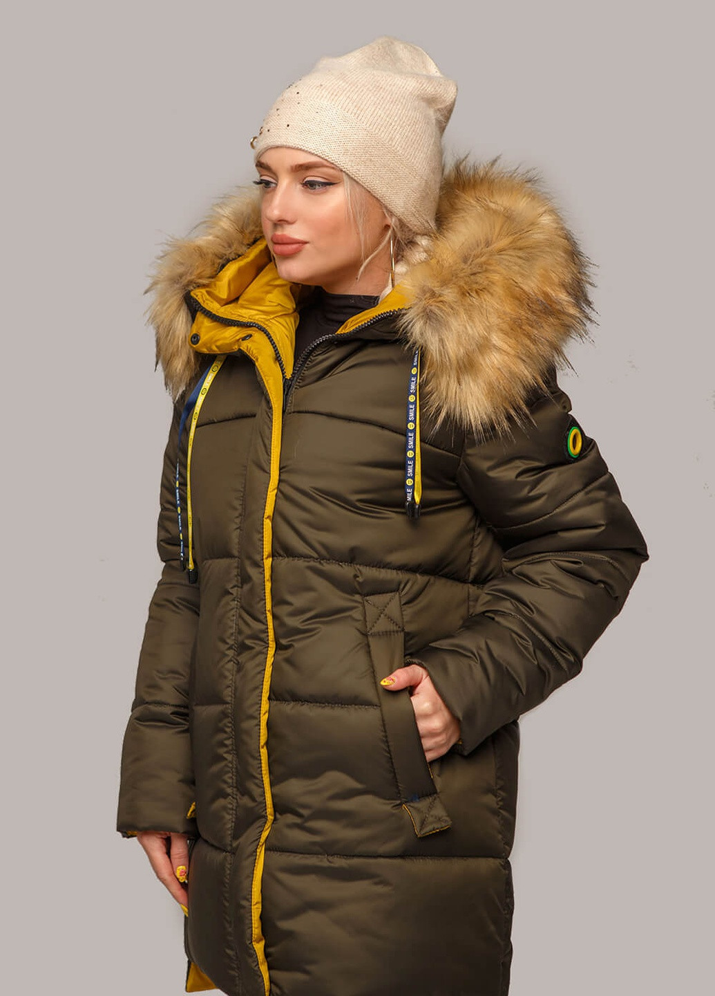 Оливкова (хакі) зимня куртка зимова ліза MioRichi