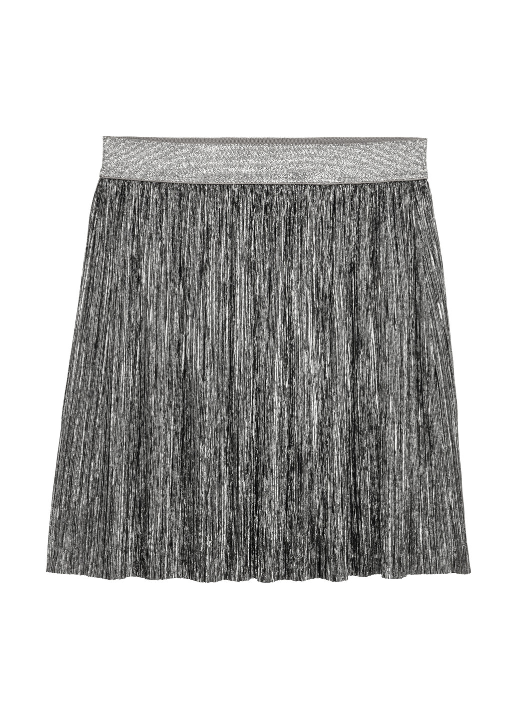 Серебряная кэжуал однотонная юбка H&M клешированная