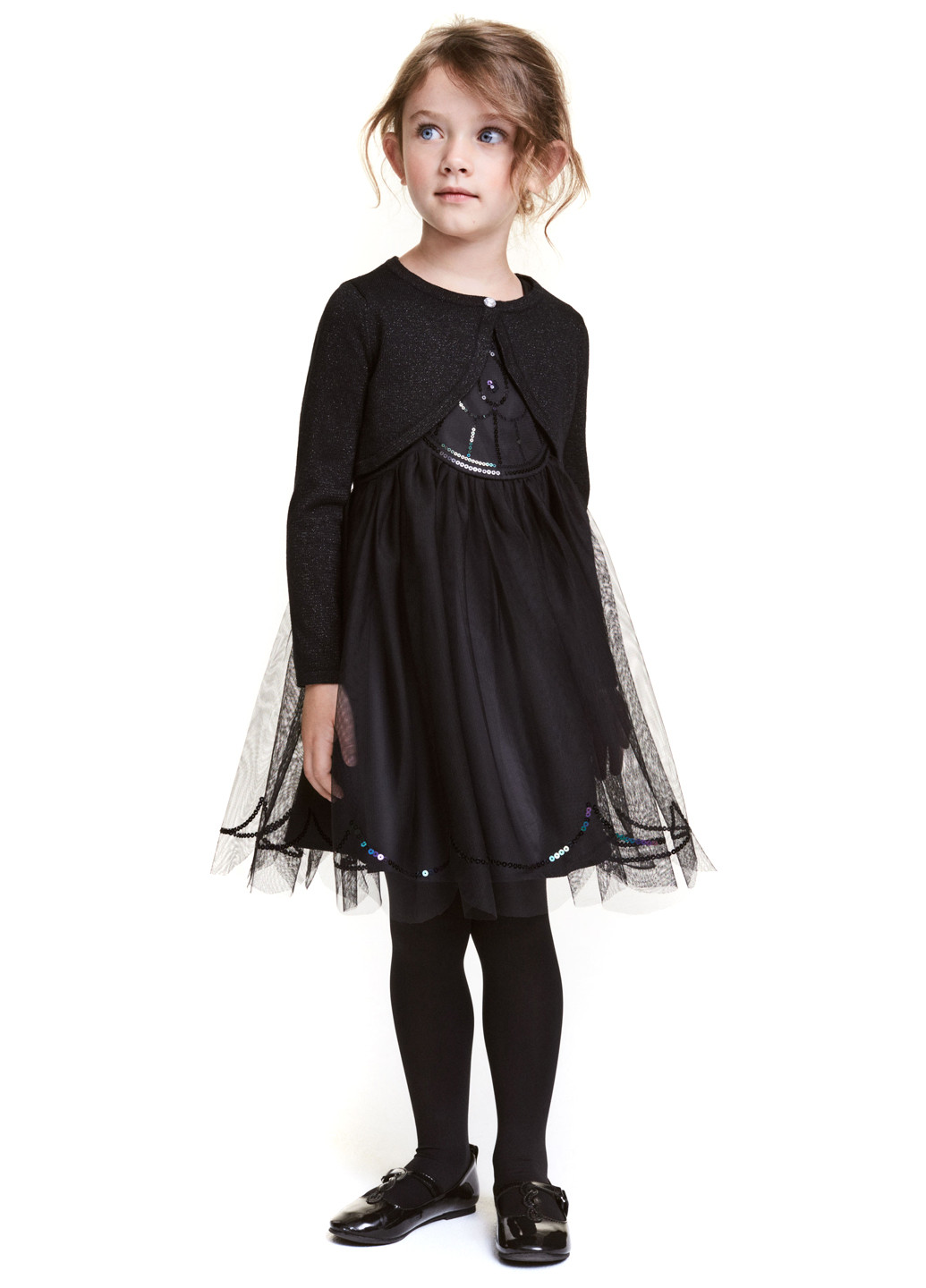 Черное праздничный платье а-силуэт H&M однотонное