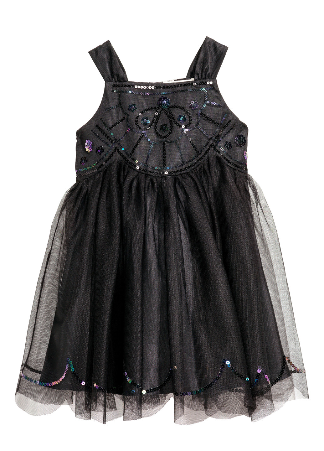 Черное праздничный платье а-силуэт H&M однотонное