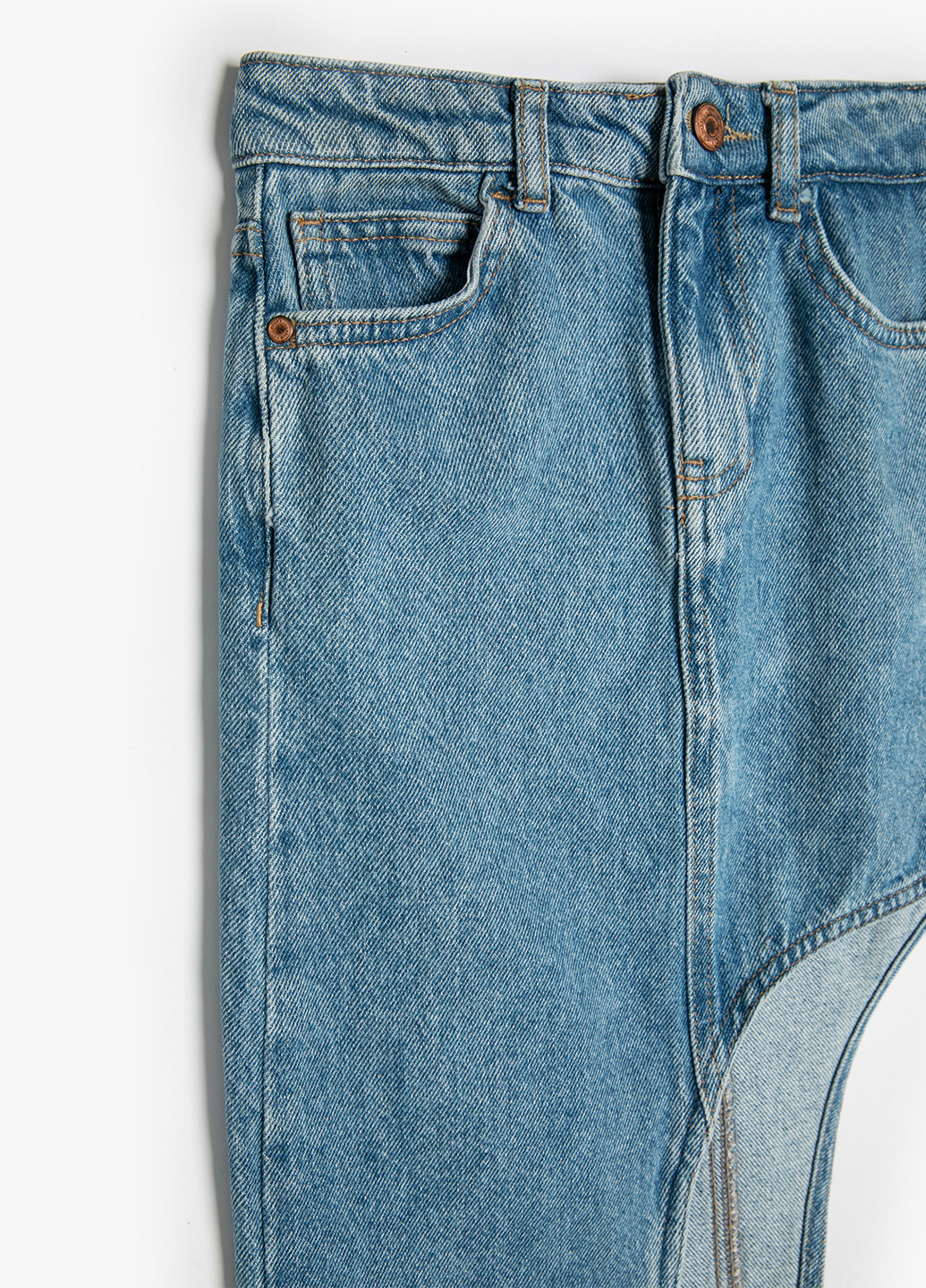 Синяя кэжуал, джинсовая однотонная юбка KOTON
