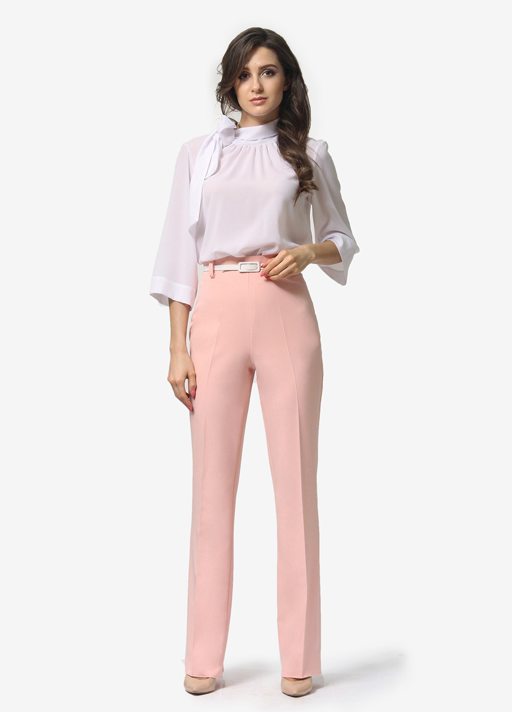 Светло-розовые кэжуал демисезонные прямые брюки Lada Lucci