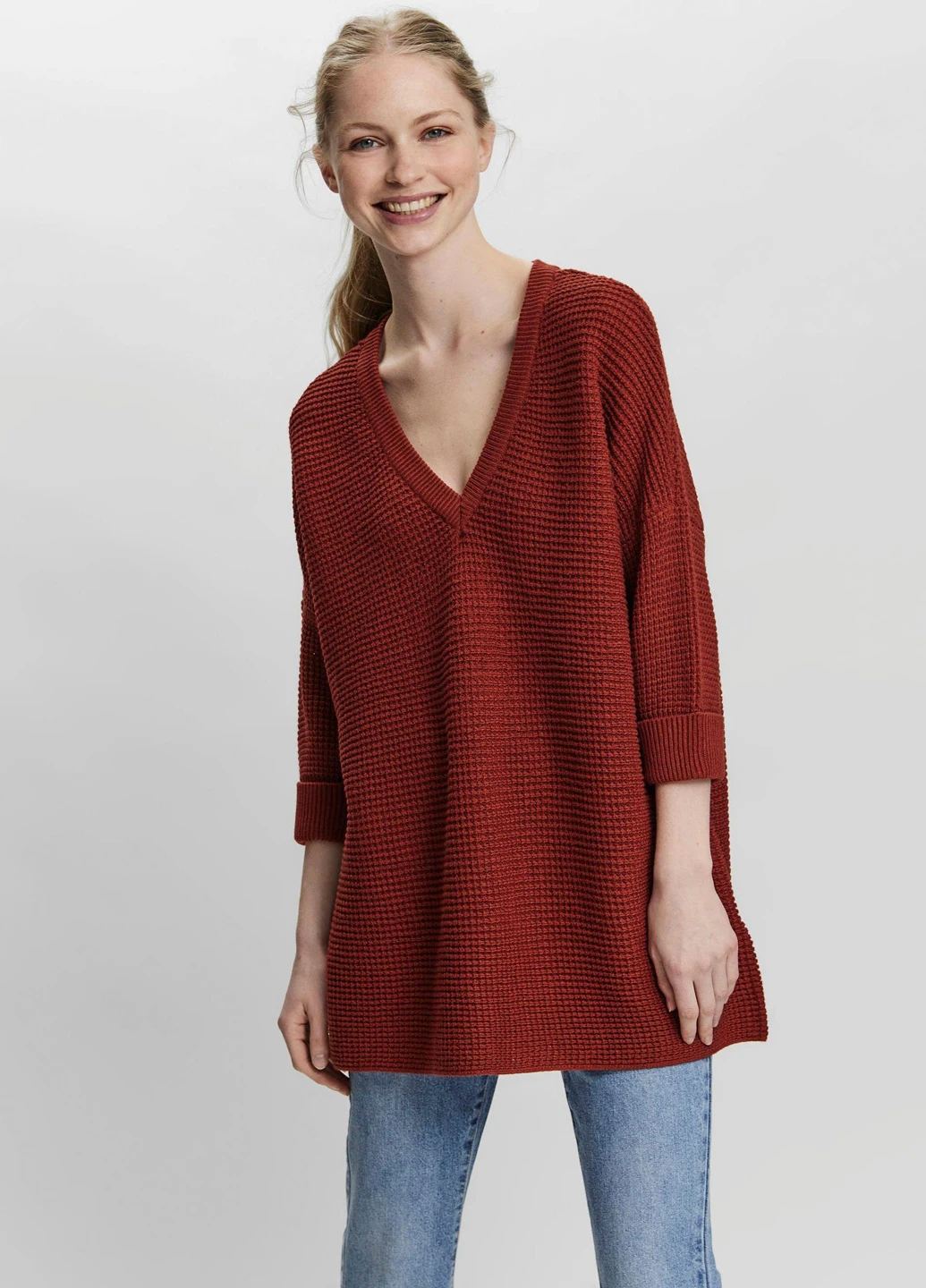 Терракотовый демисезонный свитер Vero Moda