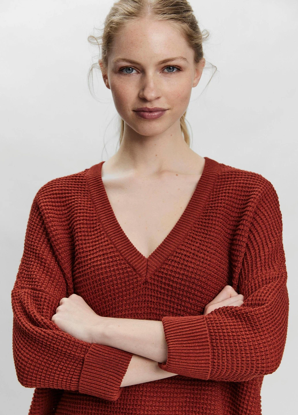 Терракотовый демисезонный свитер Vero Moda