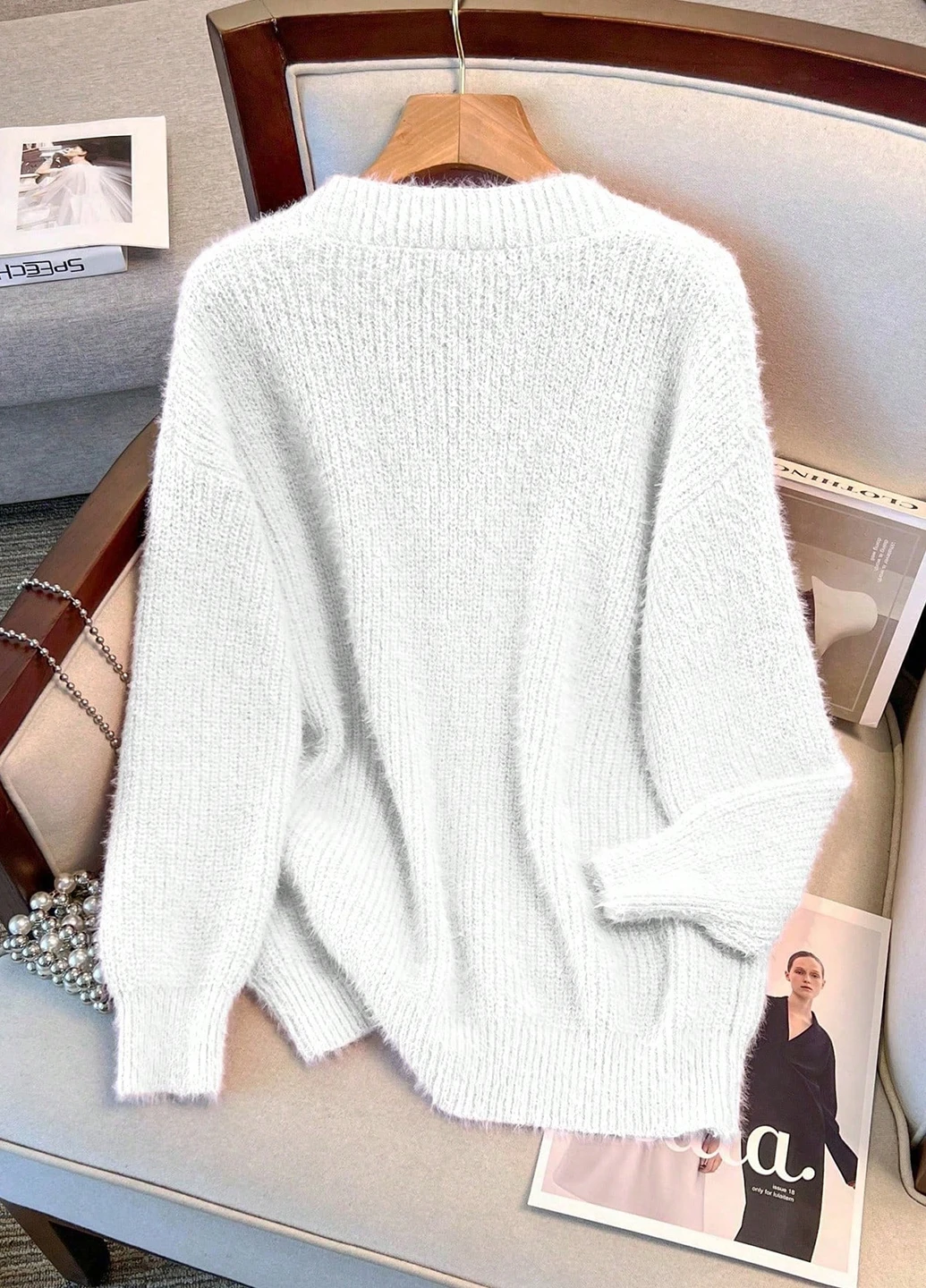 Белый демисезонный кардиган SHEIN
