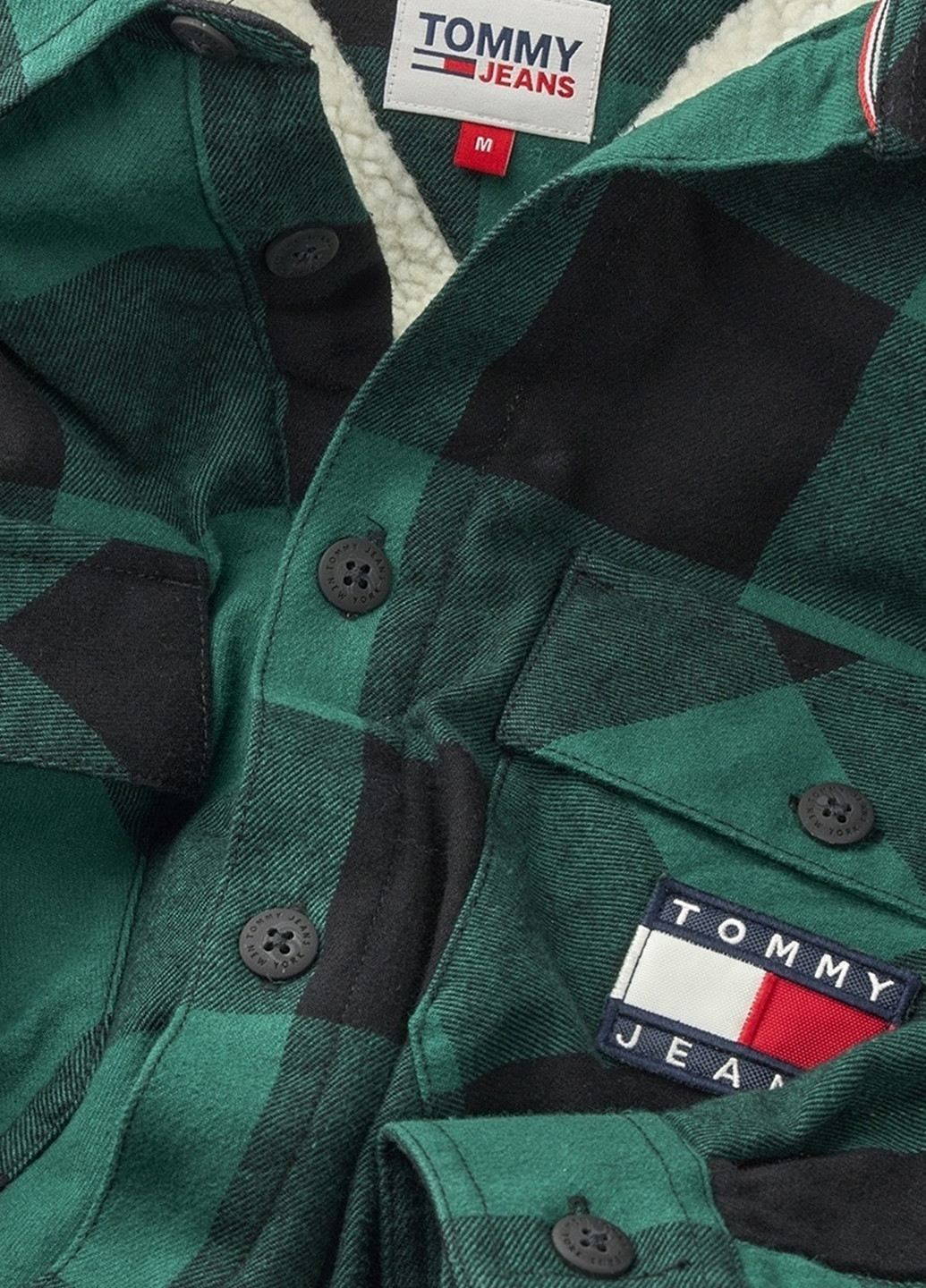 Зеленая кэжуал рубашка в клетку Tommy Jeans