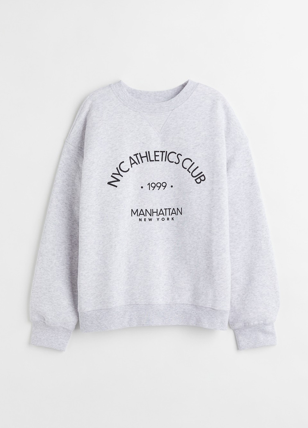 Светло-серый свитшот H&M надпись без декора (314704532)