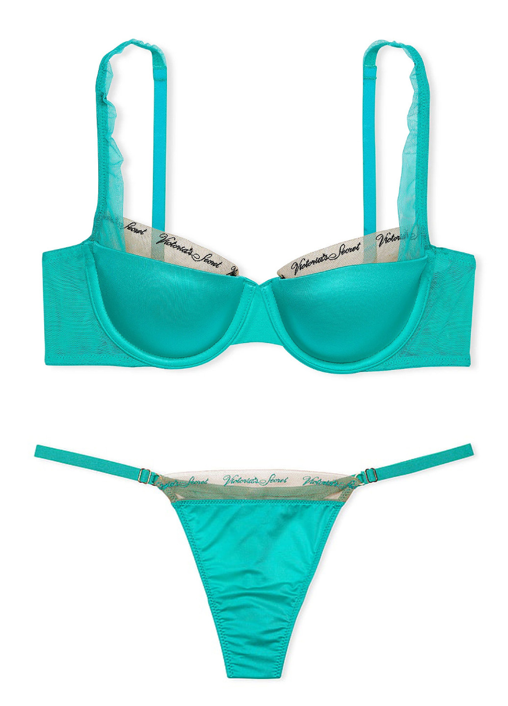 Бирюзовый демисезонный комплект (бюстгальтер, трусики) Victoria's Secret