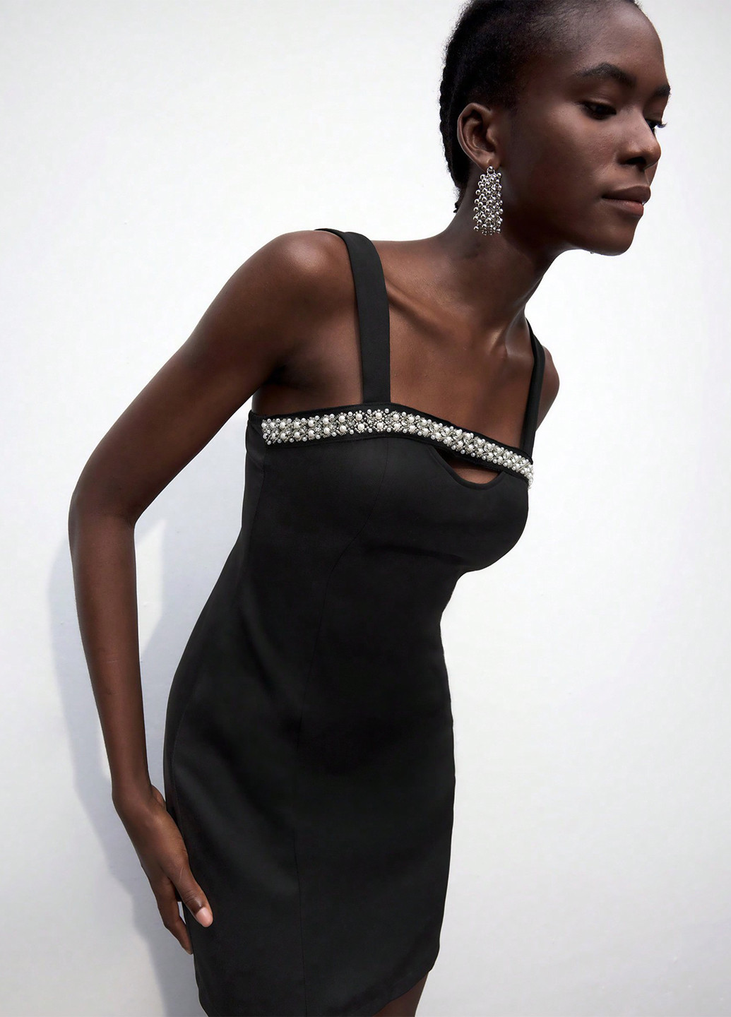 Черное вечернее платье платье-футболка SHEIN однотонное