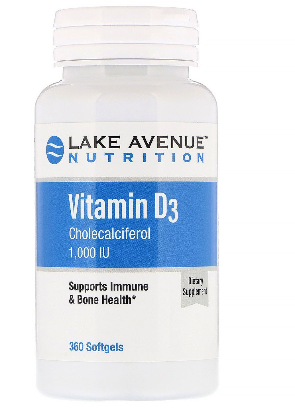 Вітамін Д3 Vitamin D3 1000 IU 360 softgels Lake Avenue Nutrition (254522472)