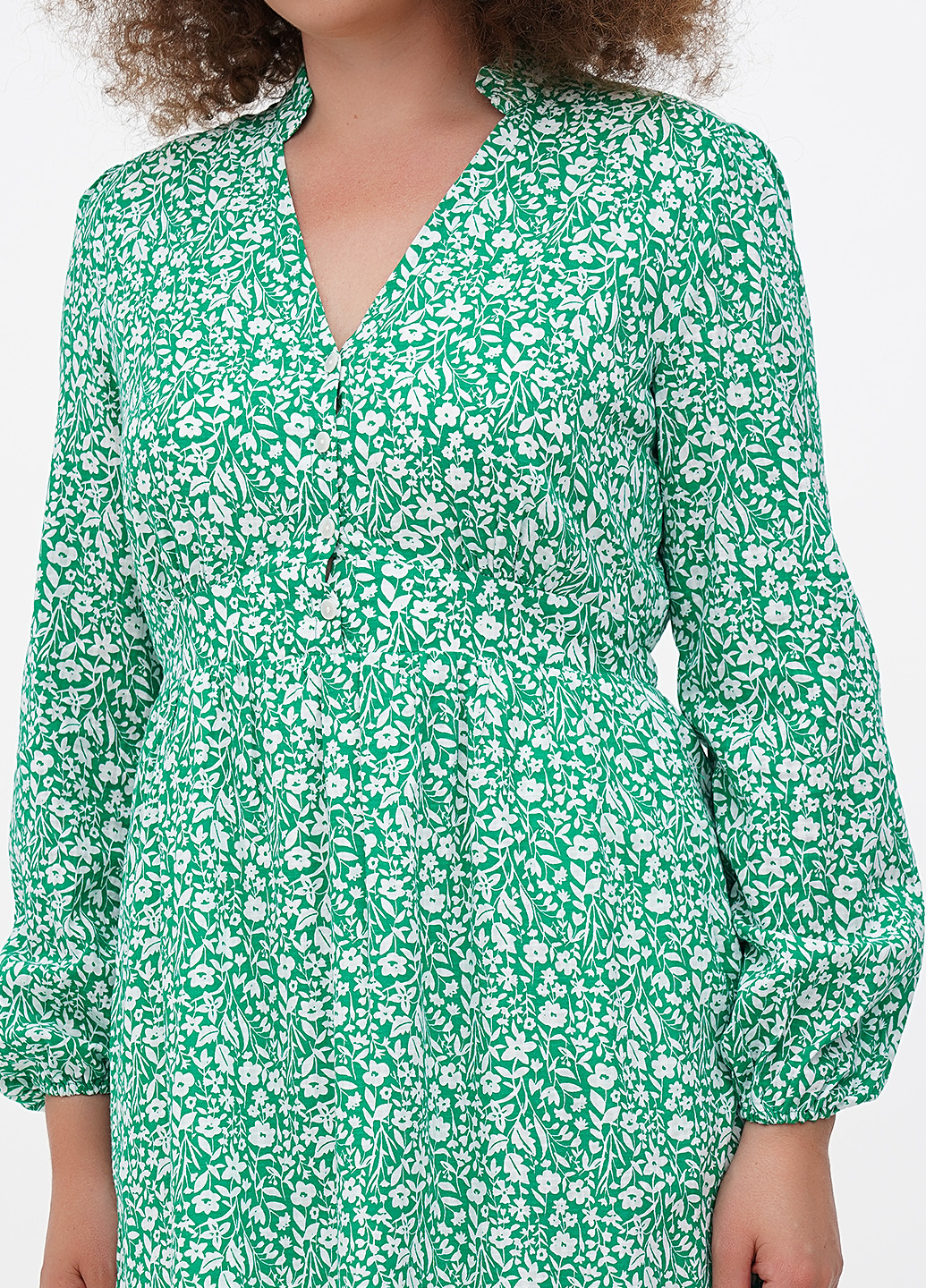 Зеленое кэжуал платье Boden с цветочным принтом