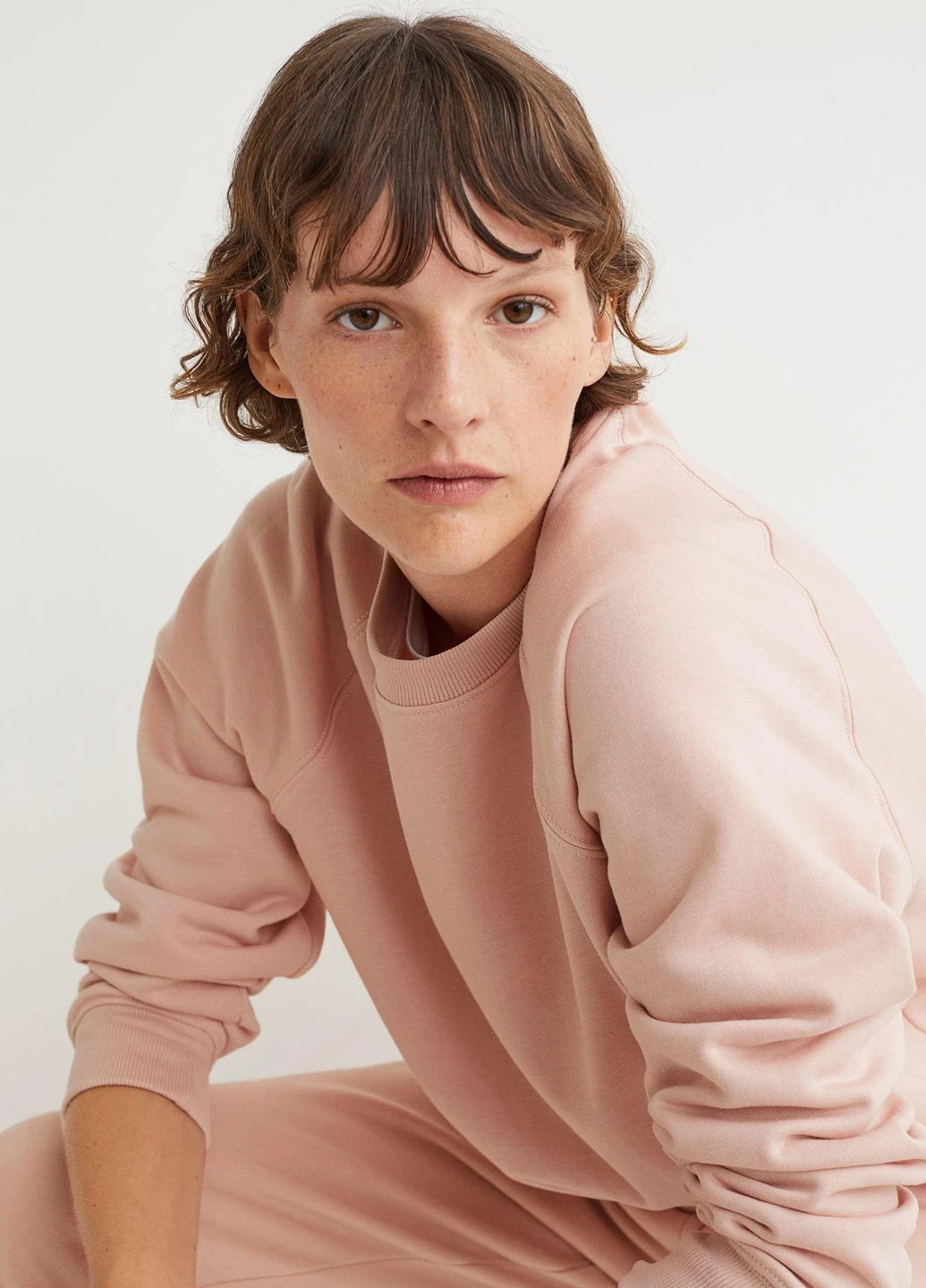 Світло-рожевий світшот фліс,світло-рожевий, H&M Basic (255192650)