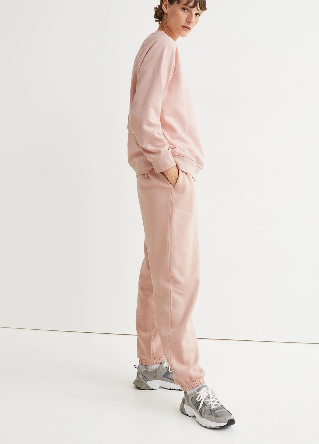 Світло-рожевий світшот фліс,світло-рожевий, H&M Basic (255192650)