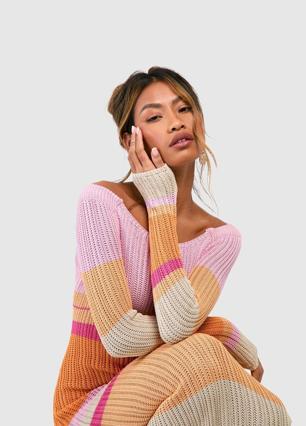 Комбинированное кэжуал платье силуэтная Boohoo колор блок