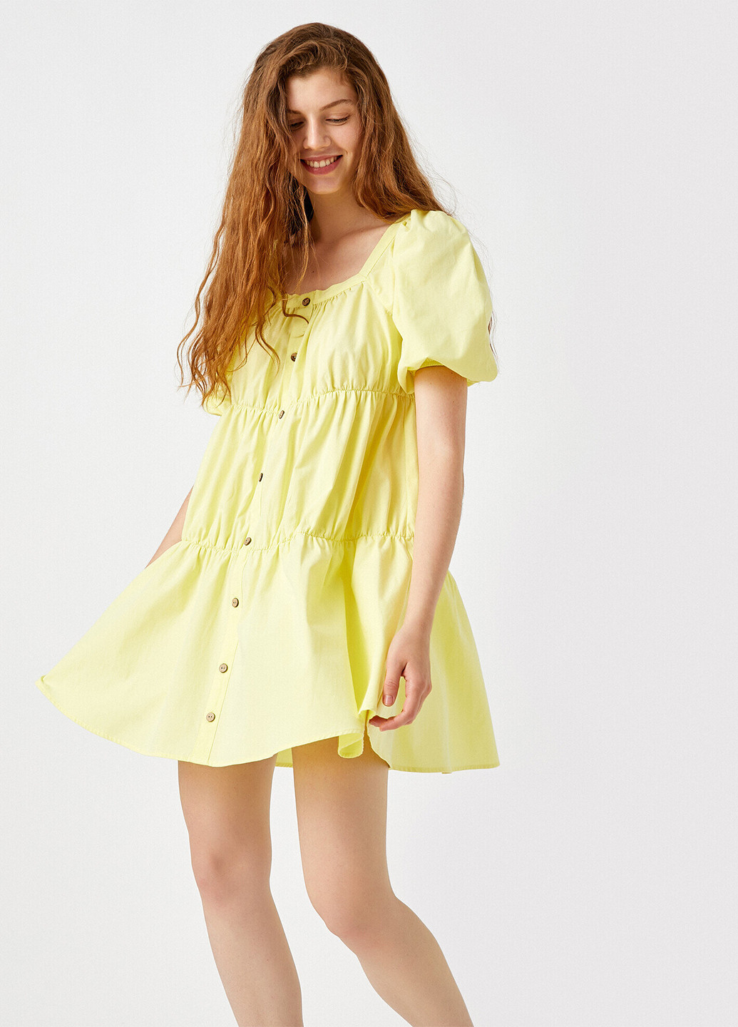 Світло-жовтий кежуал плаття, сукня а-силует KOTON