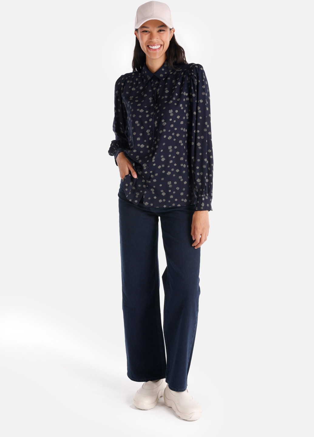 Темно-синяя кэжуал рубашка с рисунком Colin's