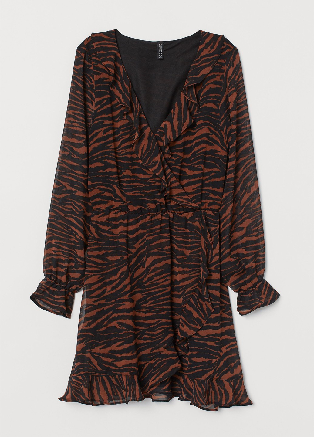 Темно-коричнева кежуал сукня з спідницею-сонце H&M тигровый