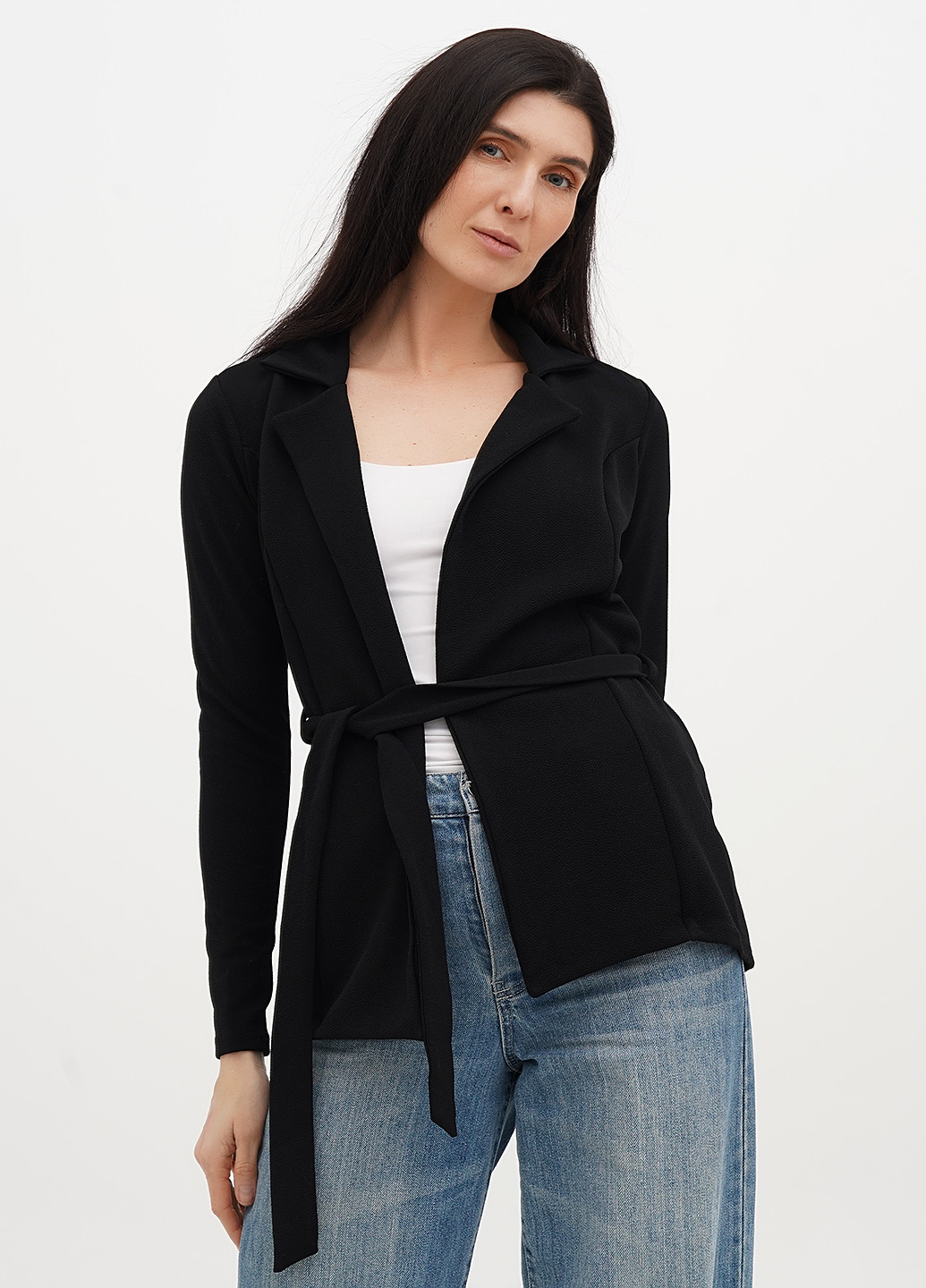 Черный женский жакет PrettyLittleThing однотонный - демисезонный