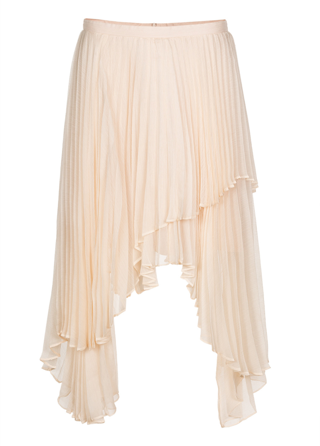 Пудровая коктейльный однотонная юбка Keepsake клешированная, пышная, а-силуэта (трапеция), плиссе