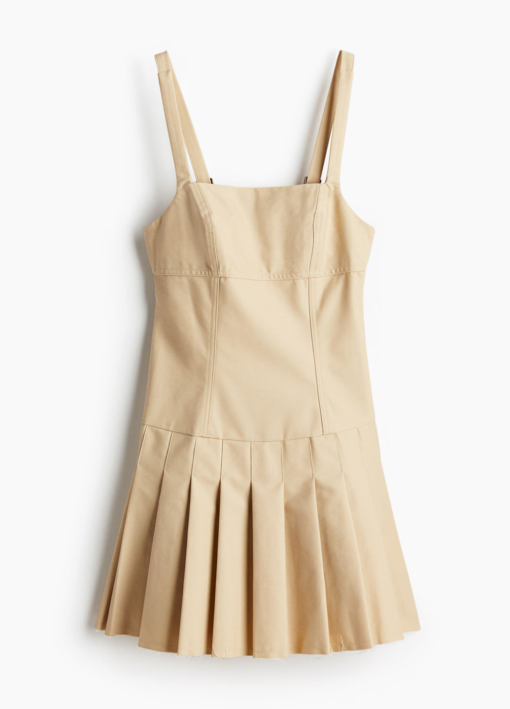 Бежевое кэжуал платье H&M однотонное