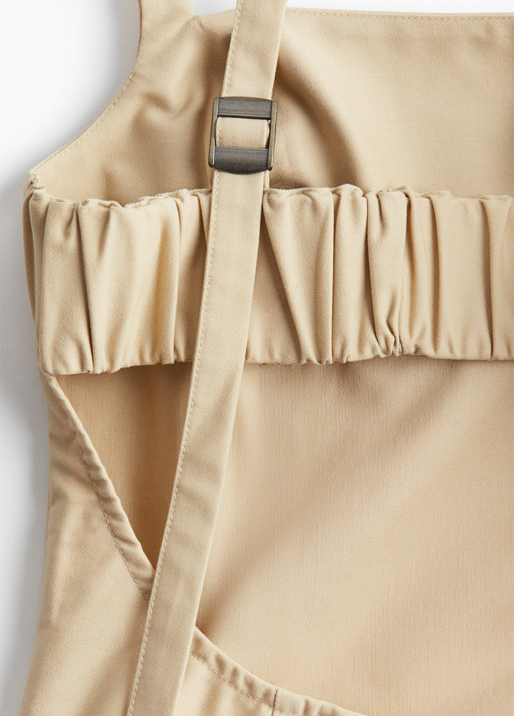 Бежевое кэжуал платье H&M однотонное