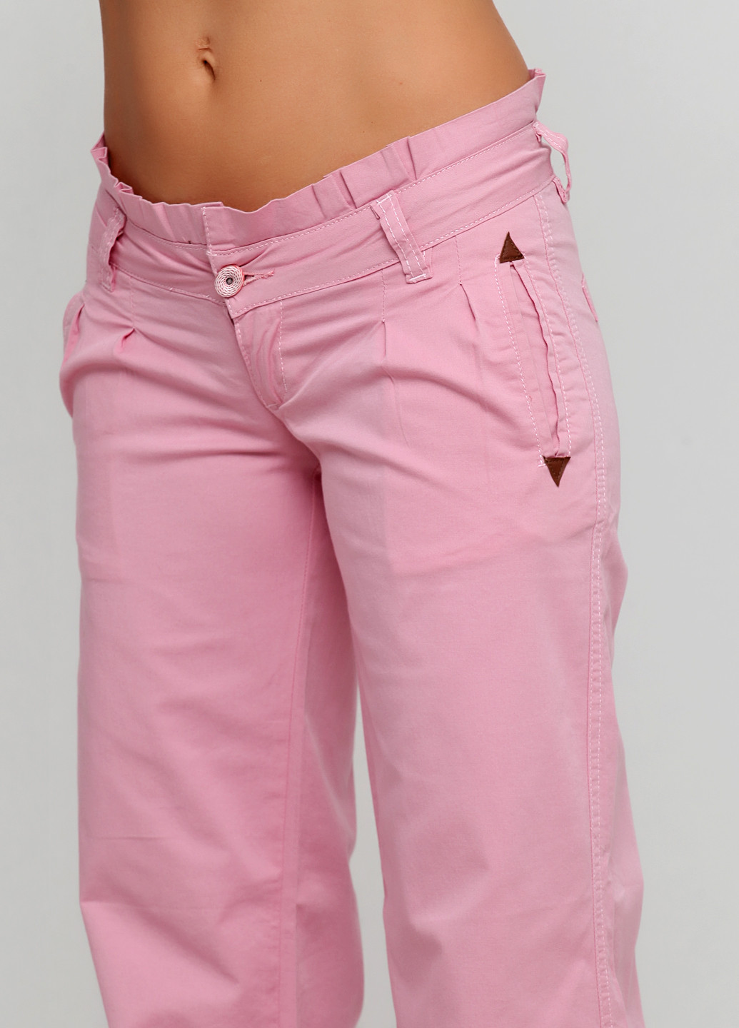 Розовые кэжуал летние клеш брюки Woox