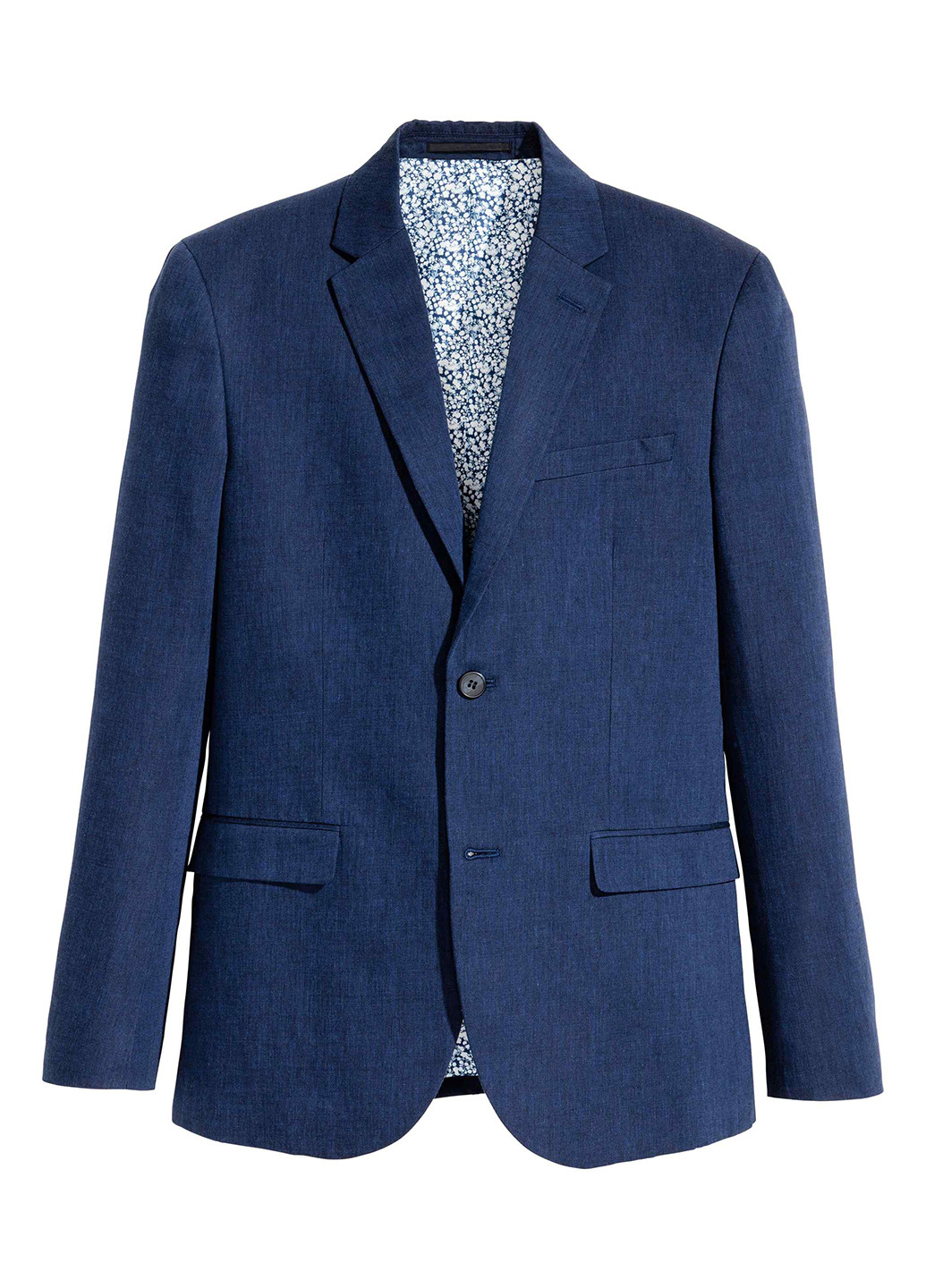 Піджак H&M з довгим рукавом меланж темно-синій кежуал