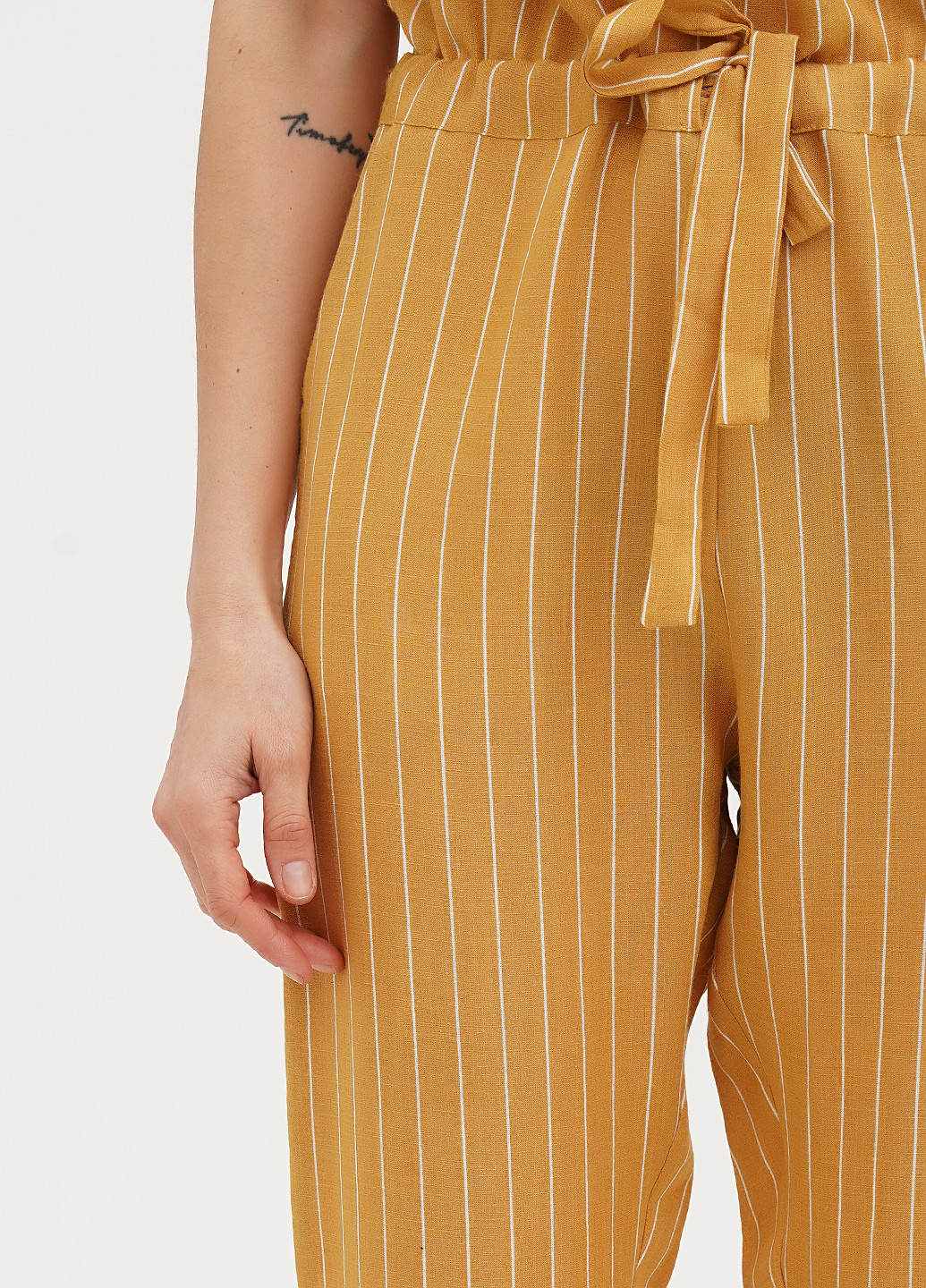 Комбинезон Babylon комбинезон-брюки полоска горчичный кэжуал вискоза
