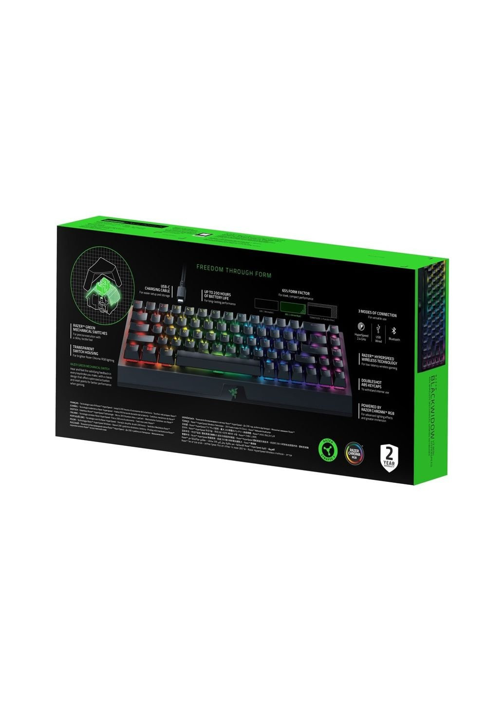 Клавіатура (RZ03-03891600-R3R1) Razer BlackWidow V3 Mini Hyperspeed Green Switch RU (253547435)