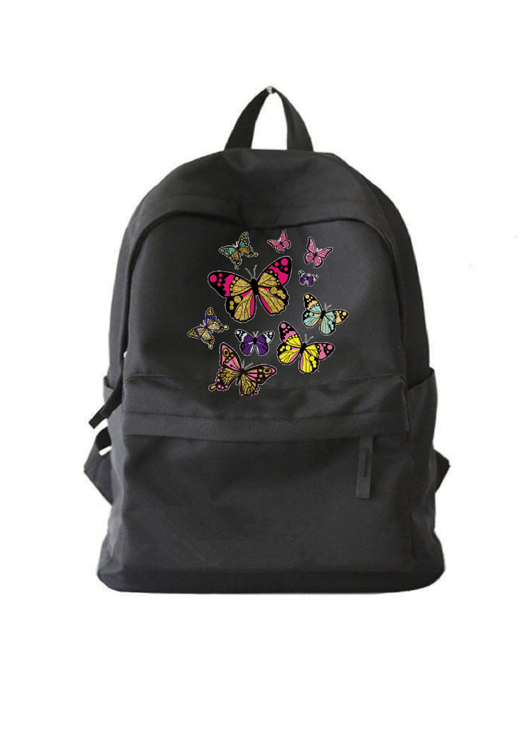 Рюкзак городской черный с бабочками No Brand (255679436)