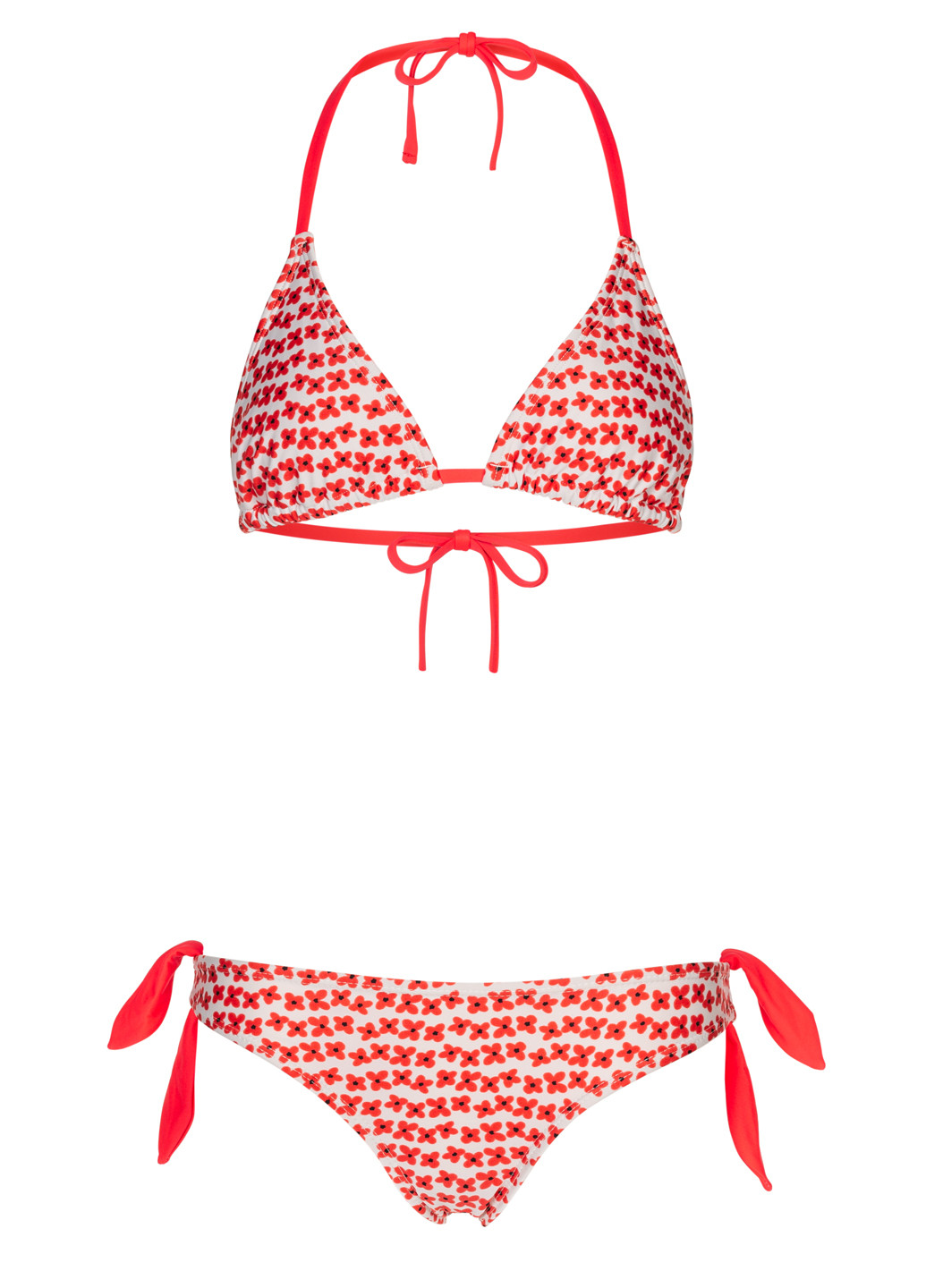 Кораловий літній купальник роздільний, бікіні, халтер Beach Panties