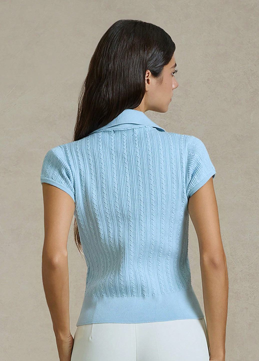 Мятная женская футболка-поло SHEIN однотонная