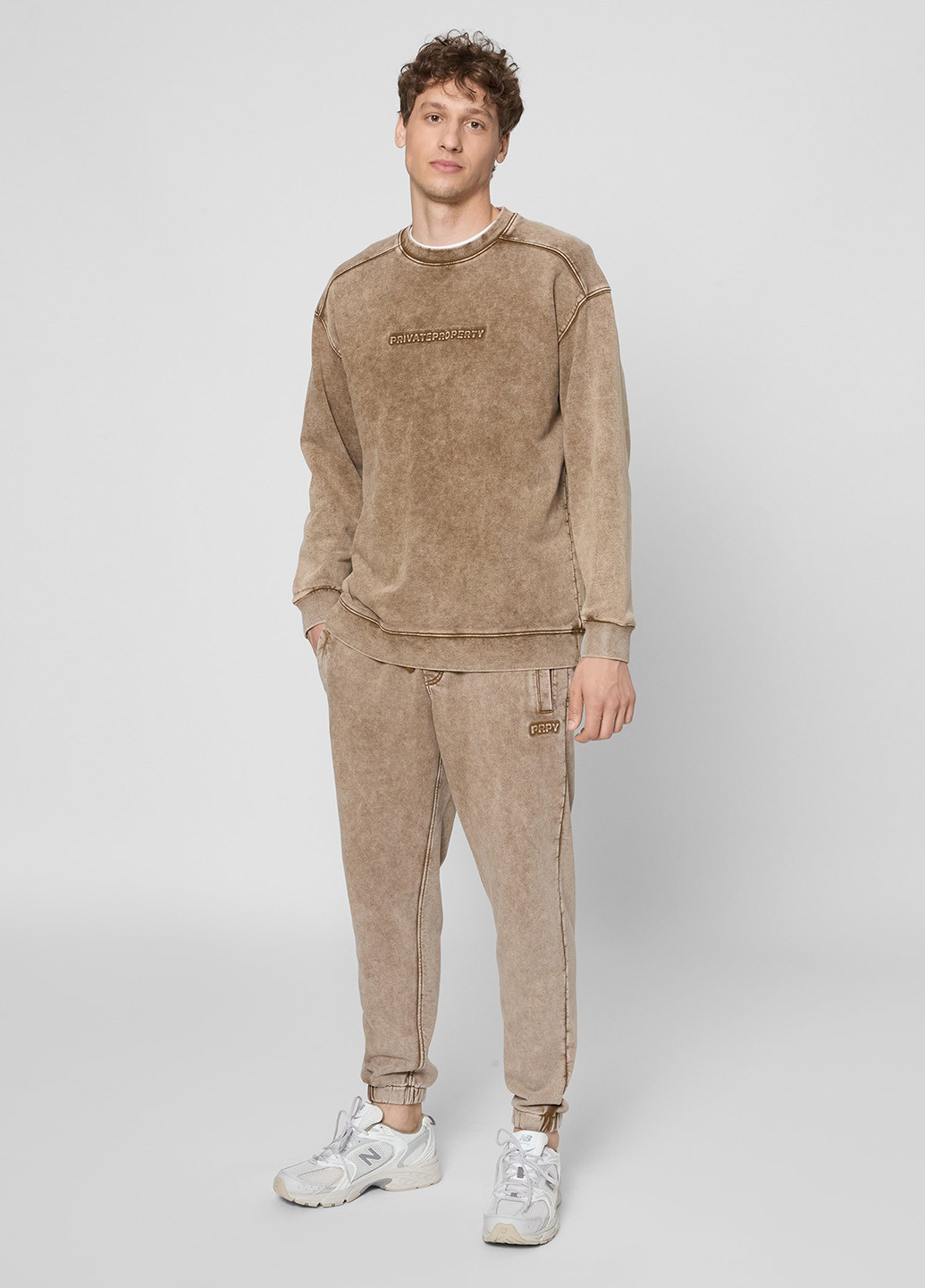 Бежевый свитшот PRPY варенка тиснение (361270795)