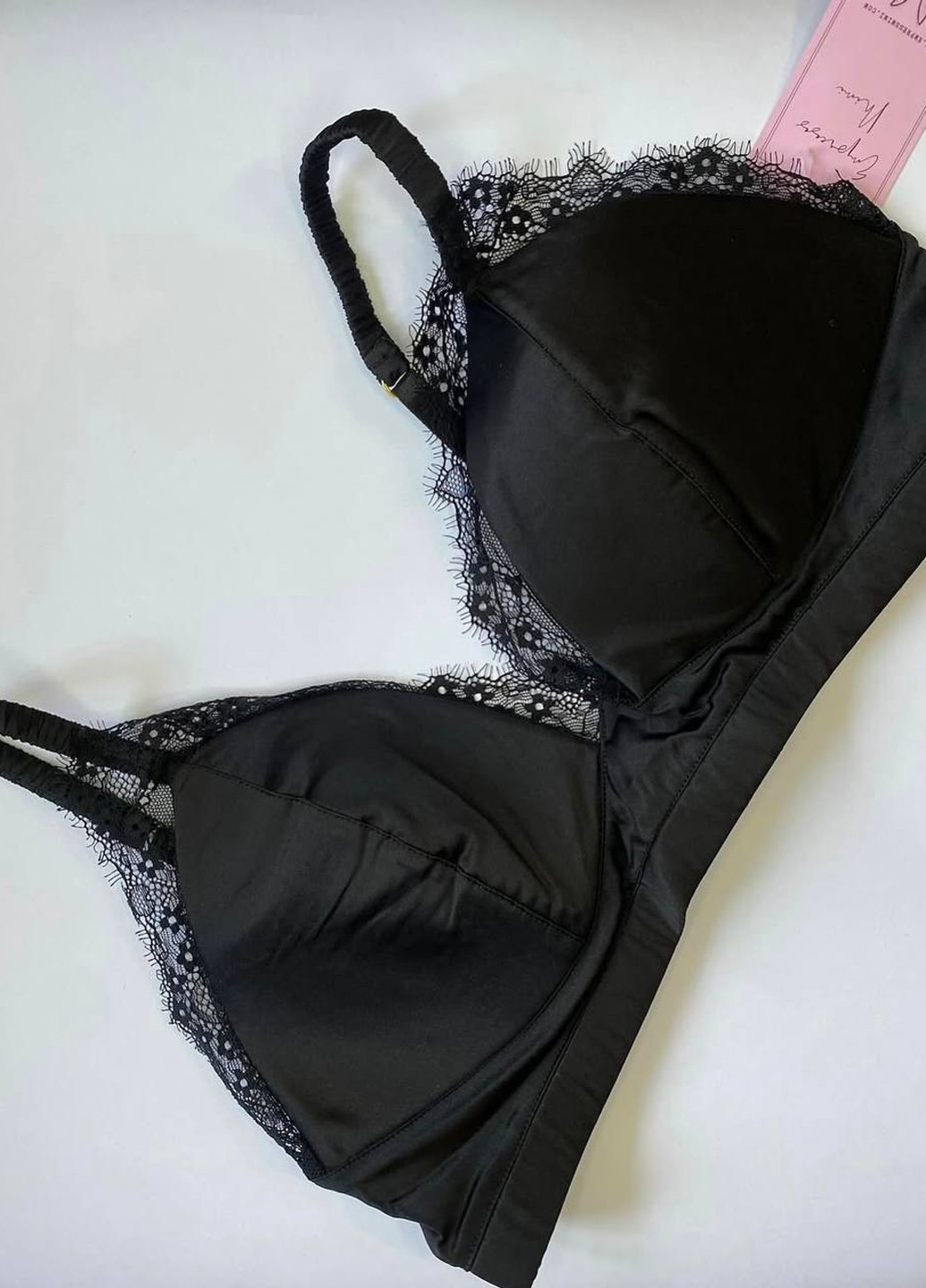 Чорний бралетт бюстгальтер Empress Mimi без кісточок шовк