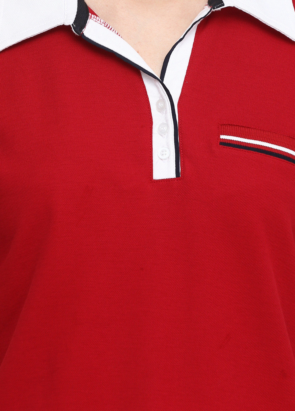 Красная женская футболка-поло BRANDTEX COASTLINE однотонная