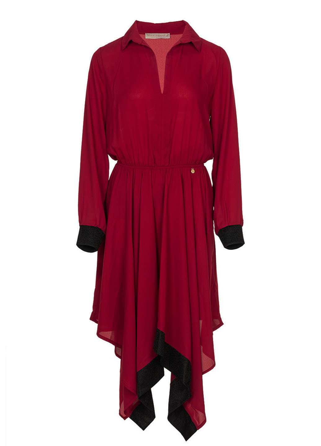 Бордовое вечернее миди платье бэби долл, с пышной юбкой, а-силуэт, плиссированное Rinascimento однотонное