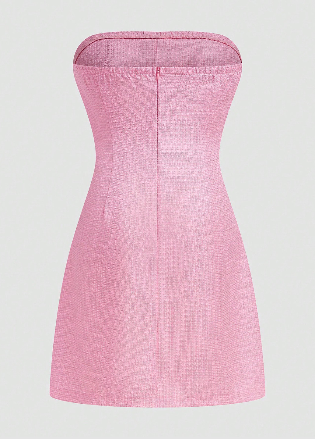 Рожева святковий, кежуал сукня з відкритими плечима, бандо, з відкритою спиною SHEIN однотонна