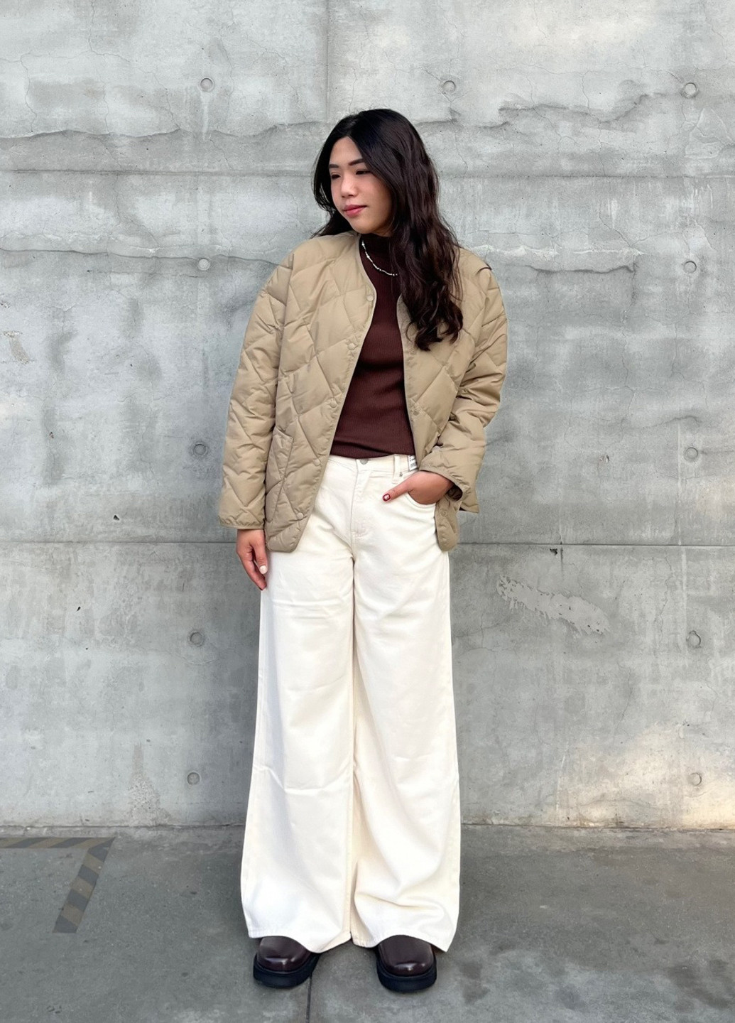 Бежева демісезонна куртка Uniqlo