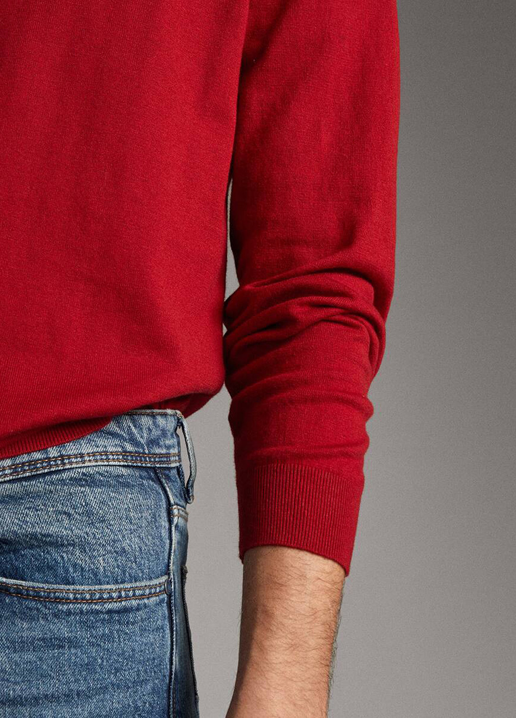 Вишневый демисезонный пуловер пуловер Massimo Dutti