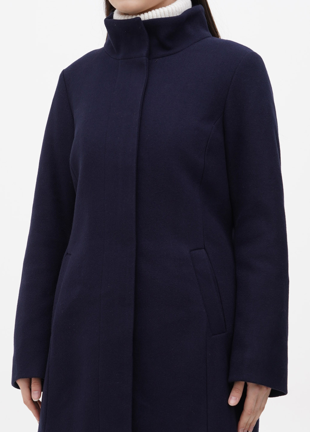 Темно-синее демисезонное Пальто однобортное S.Oliver
