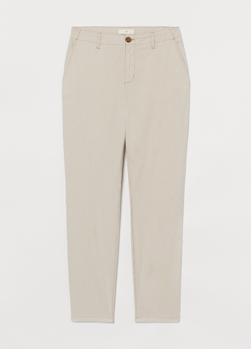 Бежевые кэжуал демисезонные чиносы, укороченные брюки H&M