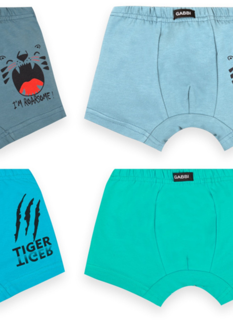 Детские трусы-шорты для мальчика SHM-21-8 *Tiger* (4 шт.) Габби рисунки голубые кэжуалы