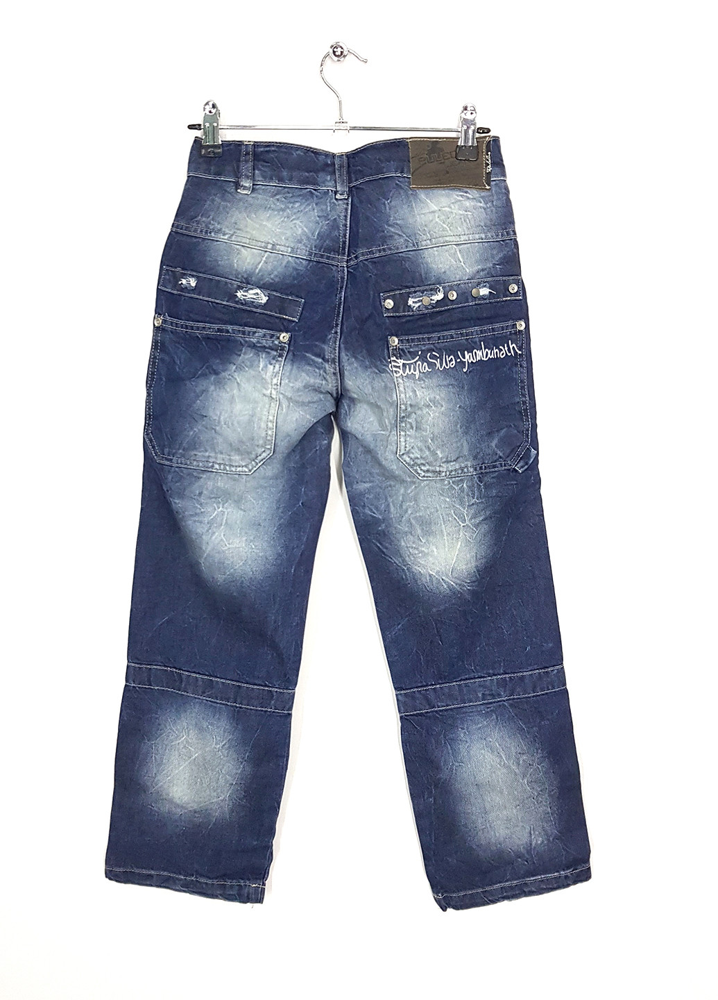Джинси Puledro однотонні сині джинсові бавовна