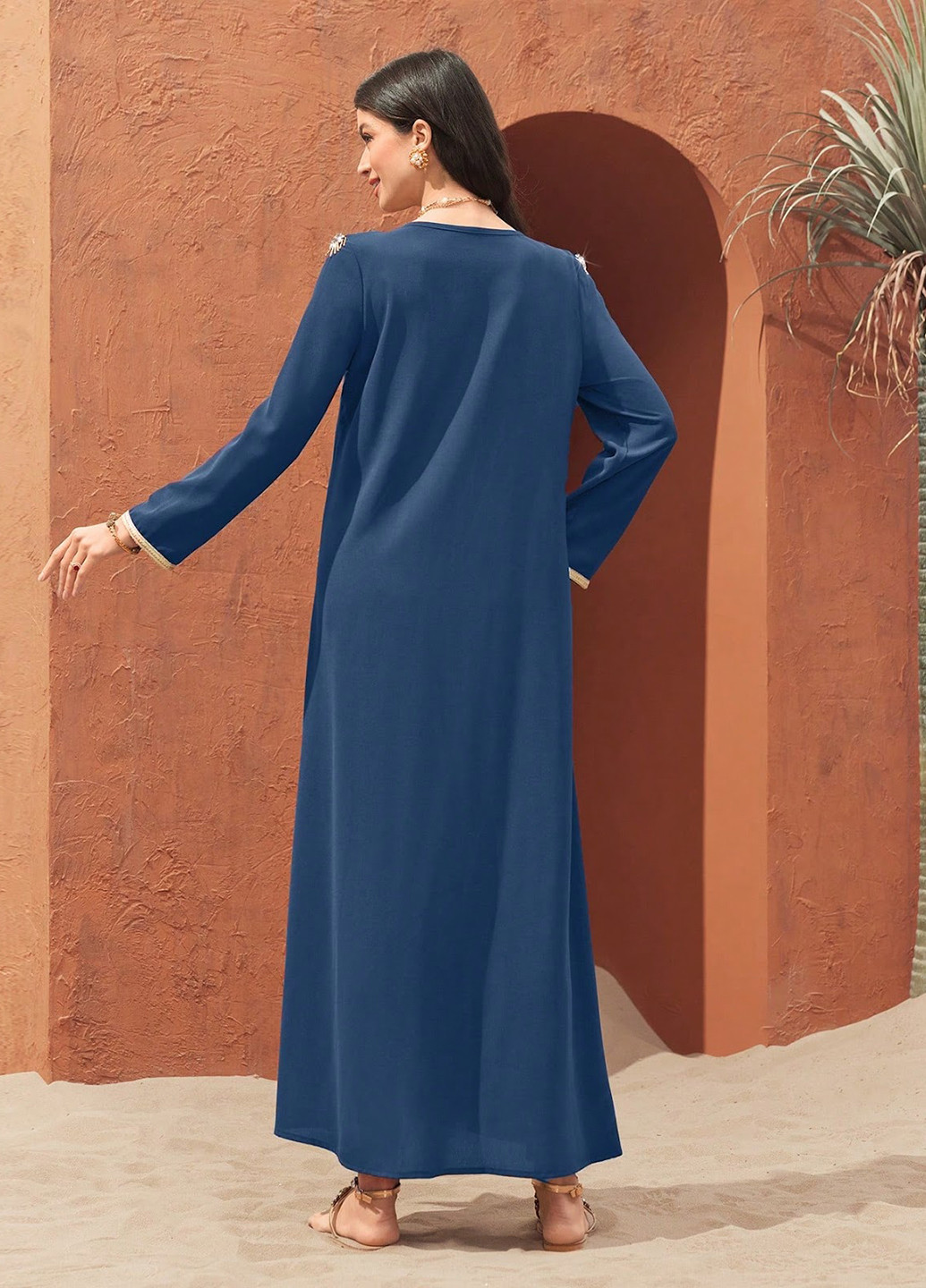 Сіро-синя вечірня сукня а-силует SHEIN з квітковим принтом