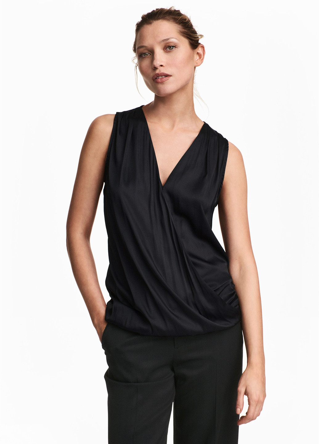 Черная летняя блуза для кормящих H&M