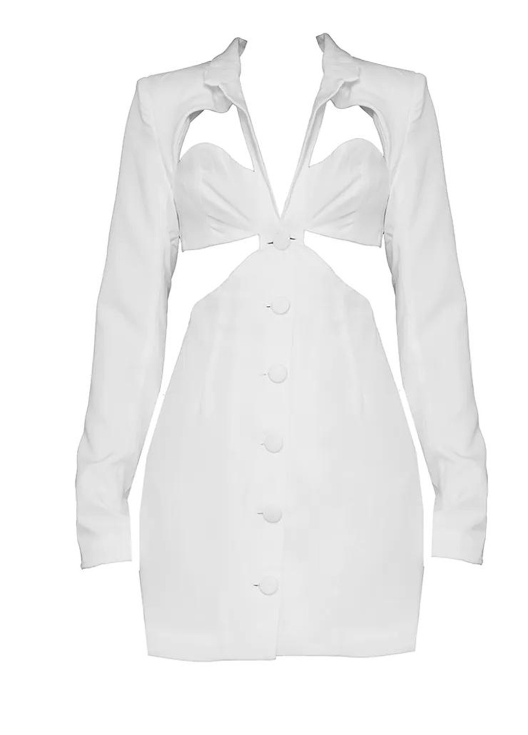 Белое коктейльное платье платье-жакет PrettyLittleThing однотонное