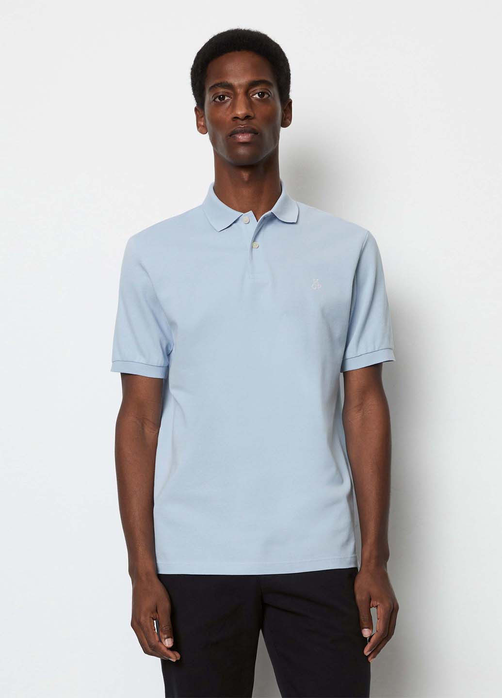 Светло-голубой футболка-поло для мужчин Marc O'Polo однотонная